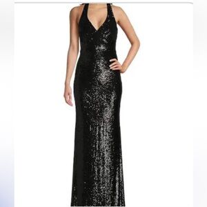 Elegant Black Sequin Evening Dress